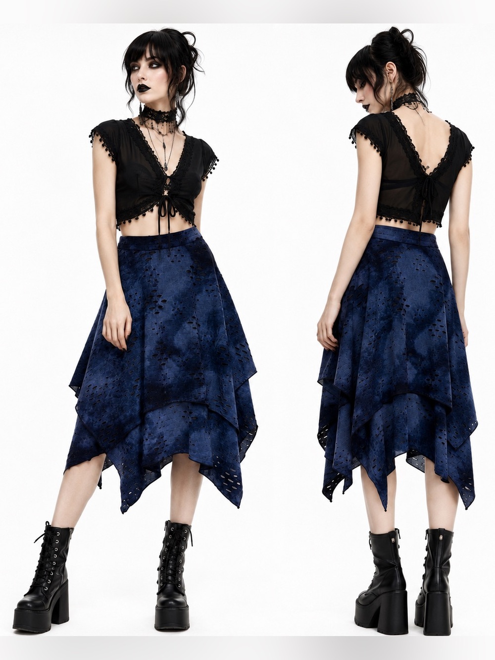 Killstar x Corpse Bride Hauntly Maiden Asymmetrical Skirt Women SZ M Witchy Goth
